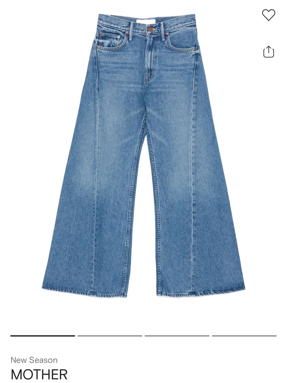 MOTHER Lil Lemon Twist Skimp Wide-Leg Jeans - Light Blue
